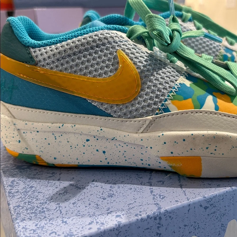 Nike Ja 1 'Water Battle' Blue‎ Orange Sneakers Size 4.5Y DX2294-100 w/Box